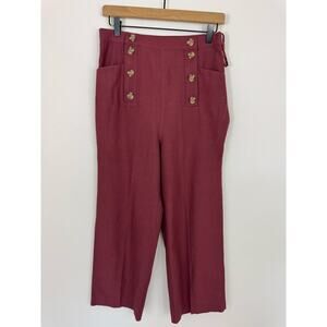 Cremieux Maroon High Rise Cropped Pants Size 4